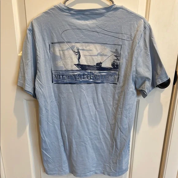 Vineyard Vines Blue Coastal Graphic Short Sleeve Tee - Picture 1 of 3